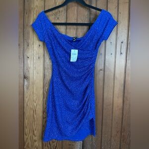 NWT Windsor Glitzy Babe Royal Blue sequin mini dress, size M